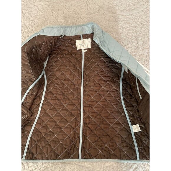 Van Heusen Women's Quilted Vest Medium Light Blue Zip Front Pockets Lined - Picture 5 of 9